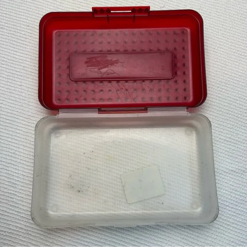 Vintage 90s Spacemaker Pencil Box red/clear
